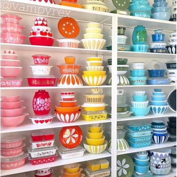 Miniature Pyrex inspired Cinderella Bowls for dollhouse or display - Picture 1 of 6